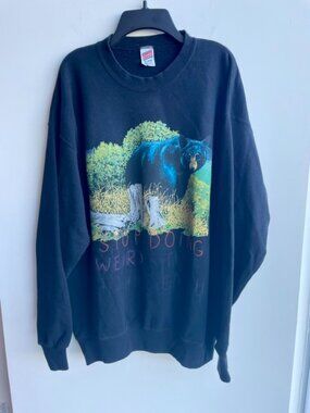 Vintage Soffe Sweats Sweatshirt Black Bear Save the Planet Theme XL